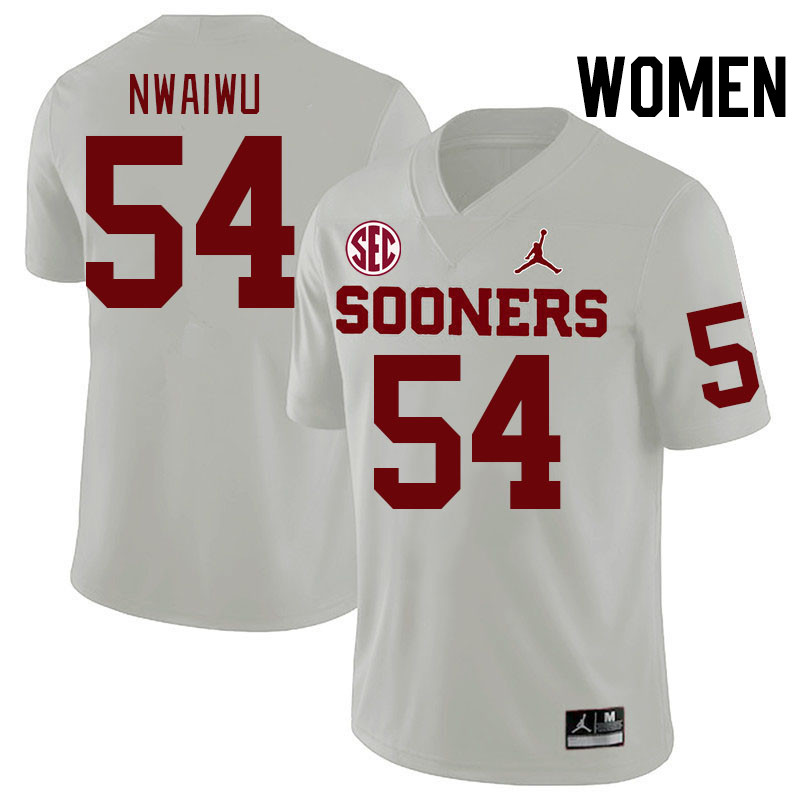 Women #54 Febechi Nwaiwu Oklahoma Sooners 2024 SEC Conference College Football Jerseys-White